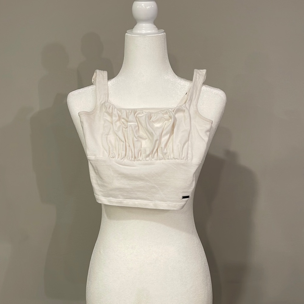 White Hollister Cropped Tank